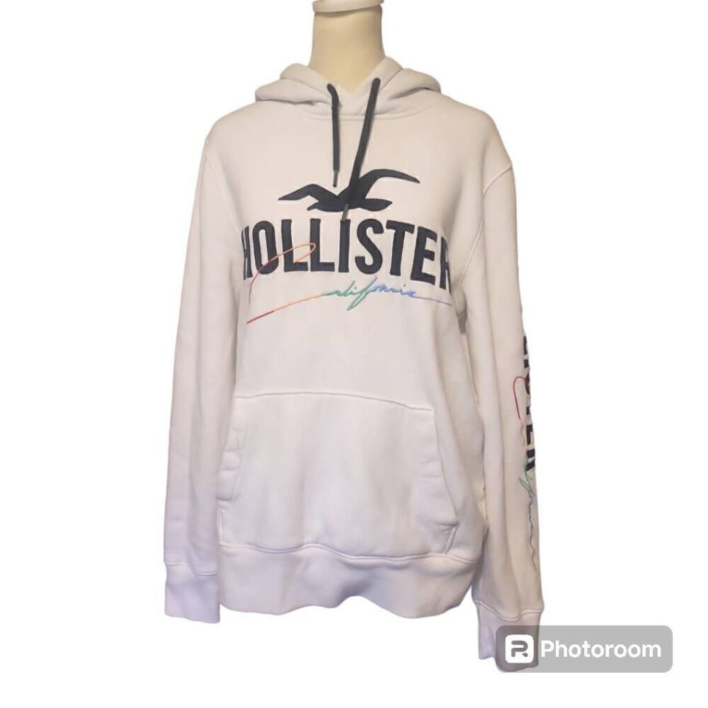 Hollister California Women's White Hoodie Size Small